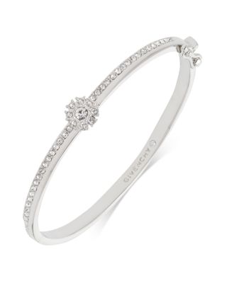 Givenchy crystal flower deals hinged bangle bracelet