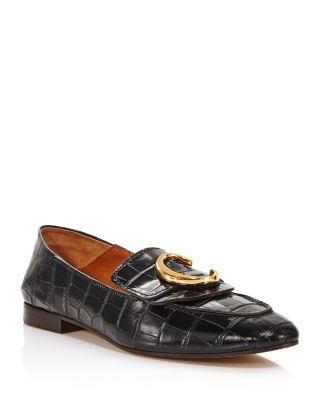 Chloé Women's C Flat Leather Loafers 