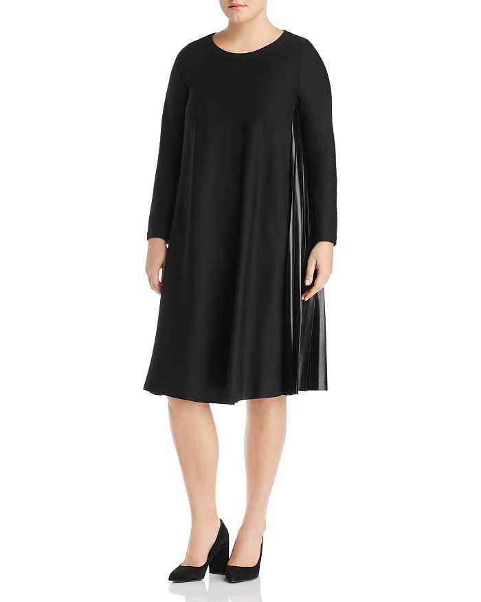 MARINA RINALDI OCCUPATO SIDE-PLEAT SHIFT DRESS,562308900000740