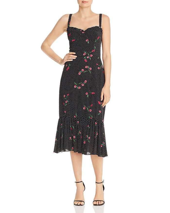 WAYF Eloise Polka-Dot Bustier Midi Dress - 100% Exclusive | Bloomingdale's