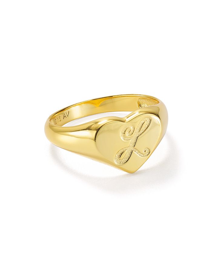 Argento Vivo Signet Ring In 18k Gold-plated Sterling Silver In L/gold