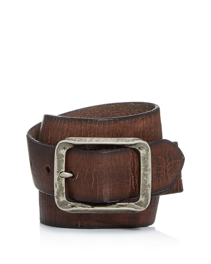 John Varvatos Star USA Men's Crackled Leather Belt Bloomingdale's
