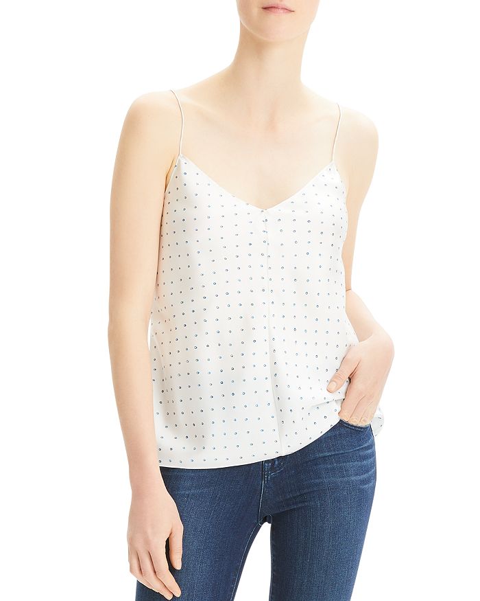 Theory Easy Printed-silk Camisole Top In White