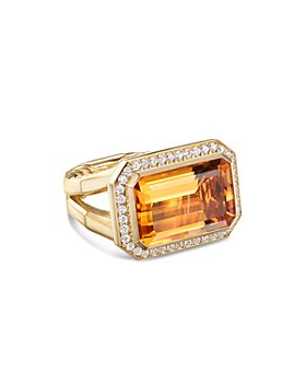 David Yurman - 18K Yellow Gold Novella Statement Ring with Madeira Citrine & Diamonds