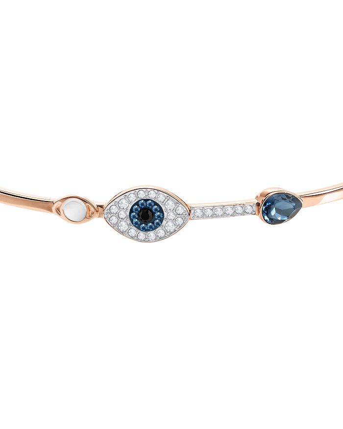 Shop Swarovski Symbolic Evil Eye Bangle Bracelet In Blue