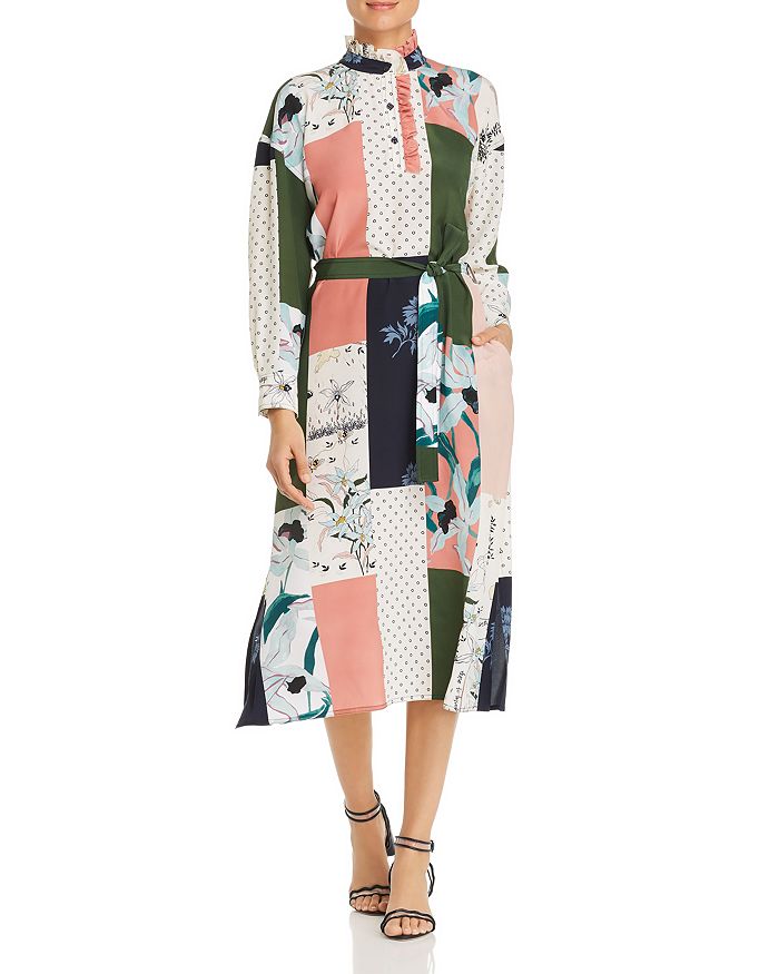 Tory Burch Patchwork Silk Shirt Dress Bloomingdale s