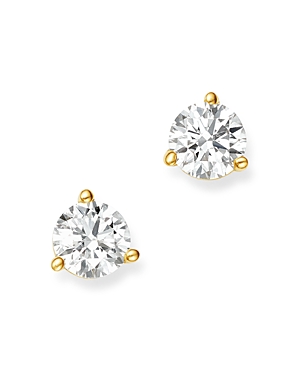 Bloomingdale's Certified Diamond Stud Earrings in 18K Yellow Gold Martini Setting, 0.50 ct. t.w. - 1