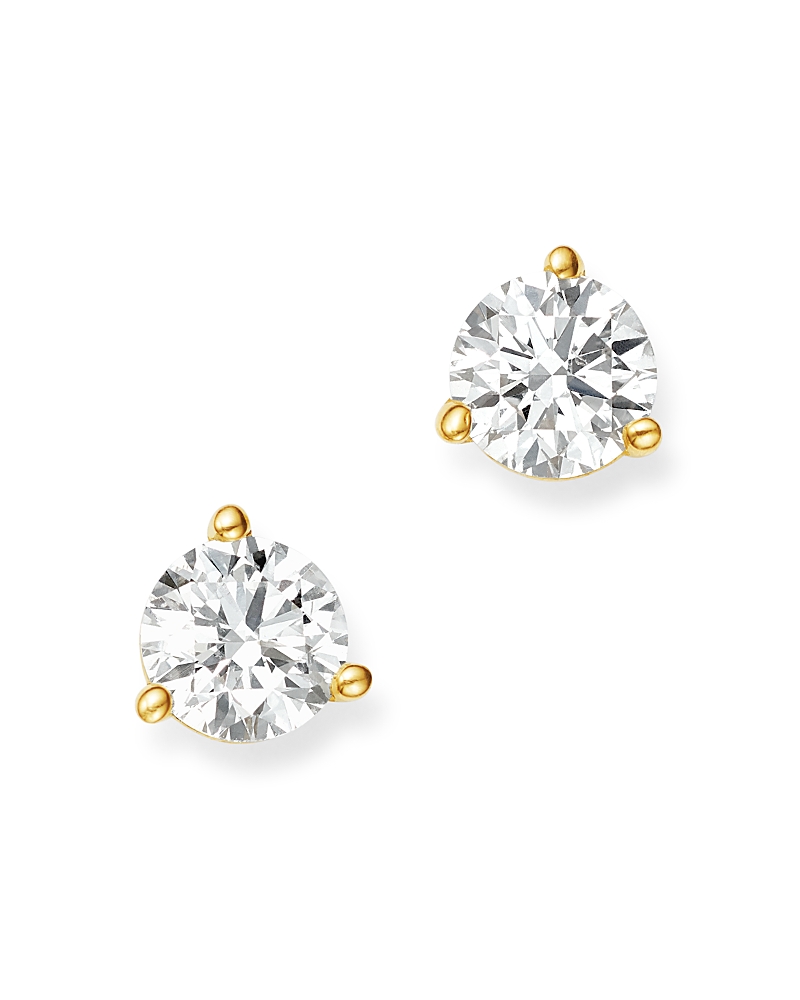Bloomingdale's Certified Diamond Stud Earrings In 18k Yellow Gold Martini Setting, 0.50 Ct. T. W. - Exclusive In White/gold