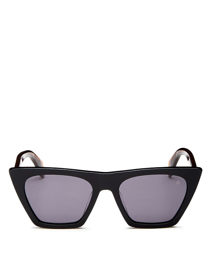 Rag & Bone 51mm Cat Eye Sunglasses - Black In Black/gray Blue | ModeSens