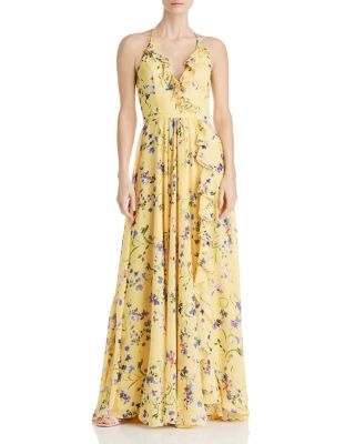 Avery G - Floral-Printed Chiffon Gown