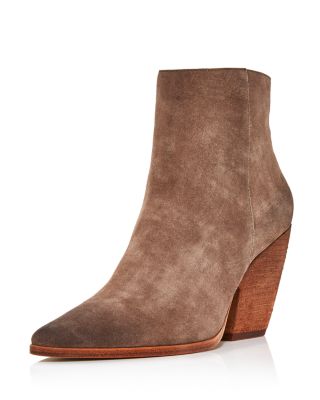 taupe pointed toe booties