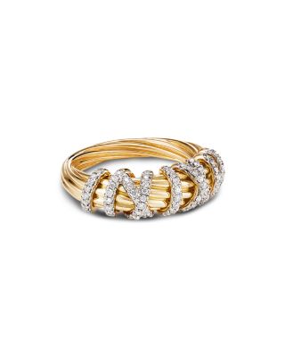 david yurman gold ring with diamonds