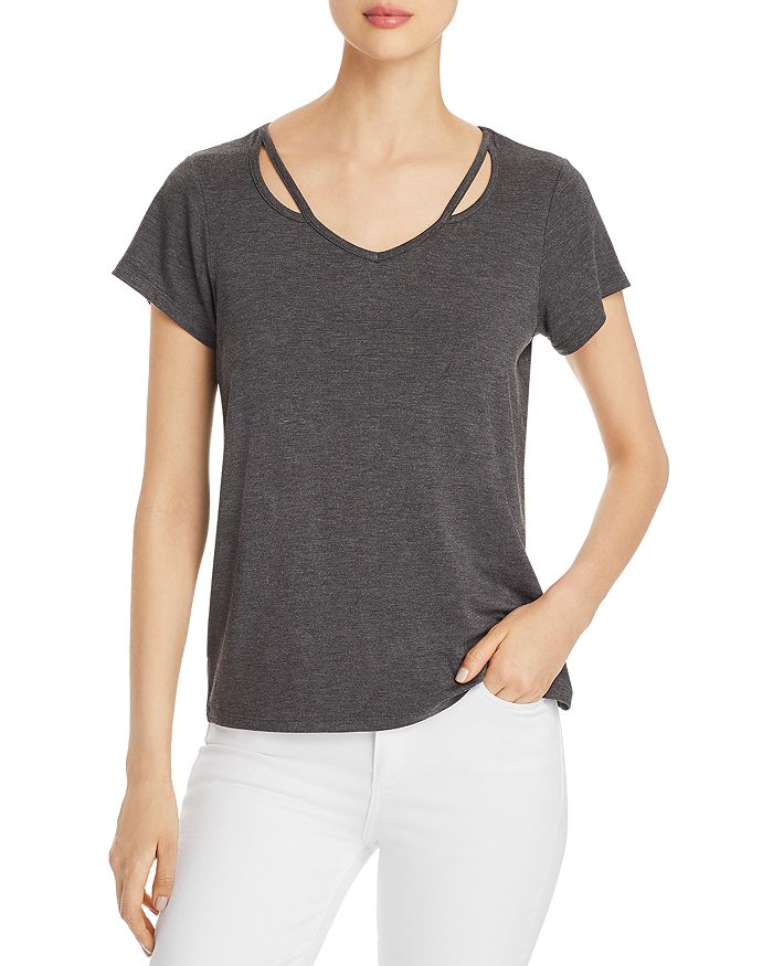 Alison Andrews Cutout Tee In Micro Chip