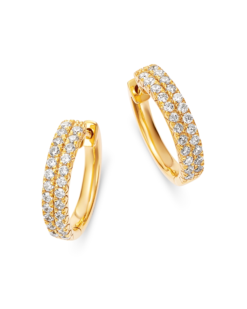 Bloomingdale's Fine Collection Diamond Double-Row Hoop Earrings in 14K Yellow Gold, 0.50 tcw