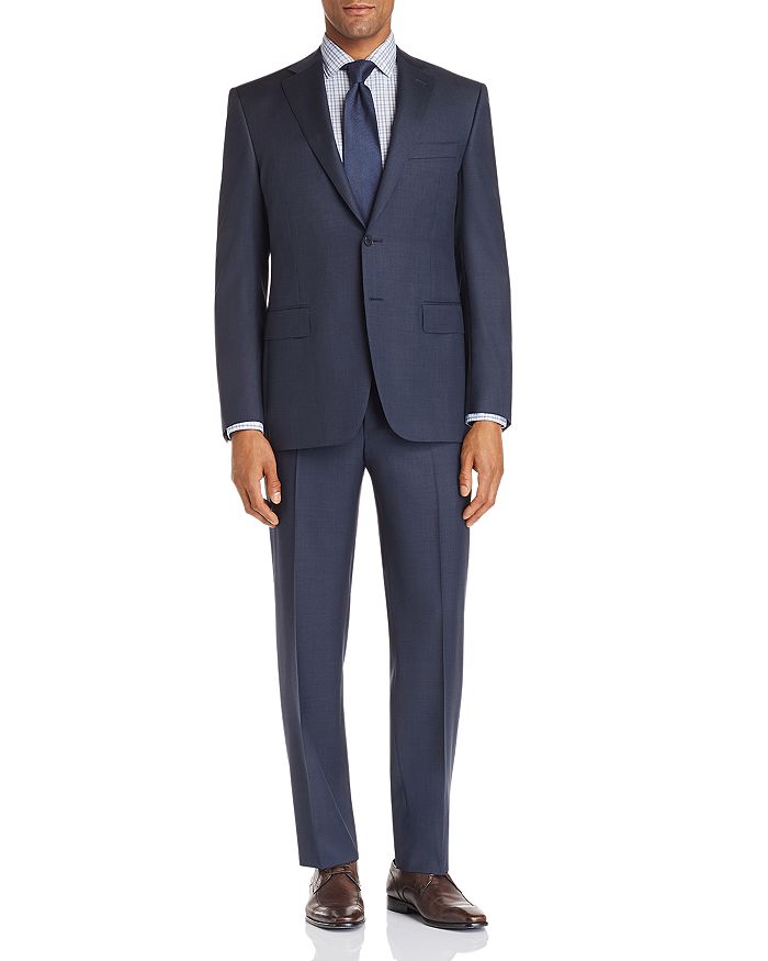 Canali Siena Textured-weave Classic Fit Suit In Light Blue
