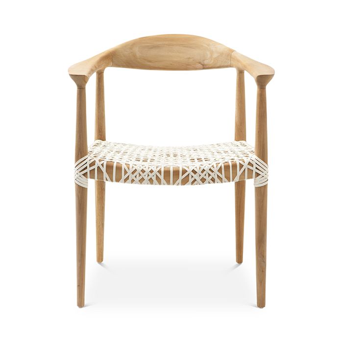Shop Safavieh Bandelier Arm Chair In Light Oak/off-white