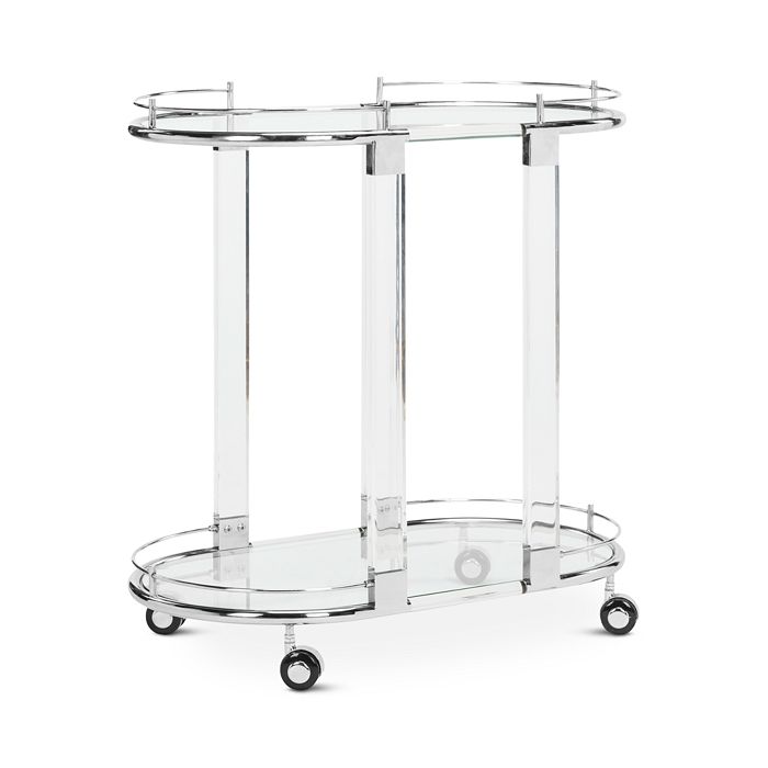 Shop Safavieh Lennon Acrylic Bar Trolley In Silver