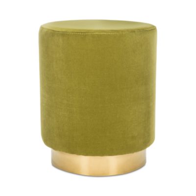 Elsworth Velvet Ottoman with Brass Base