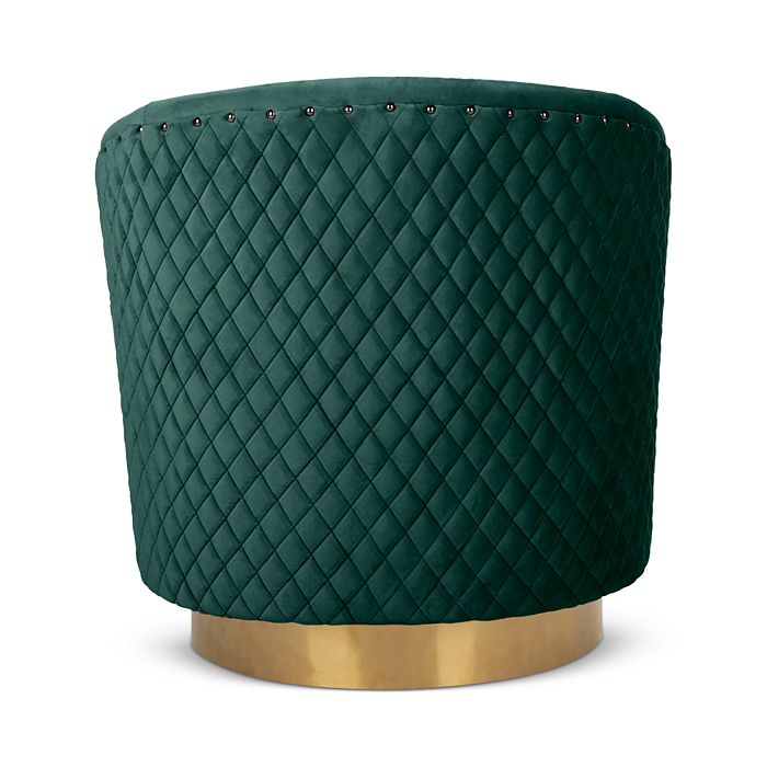 Shop Safavieh Couture Clara Quilted Swivel Tub Chair In Emerald