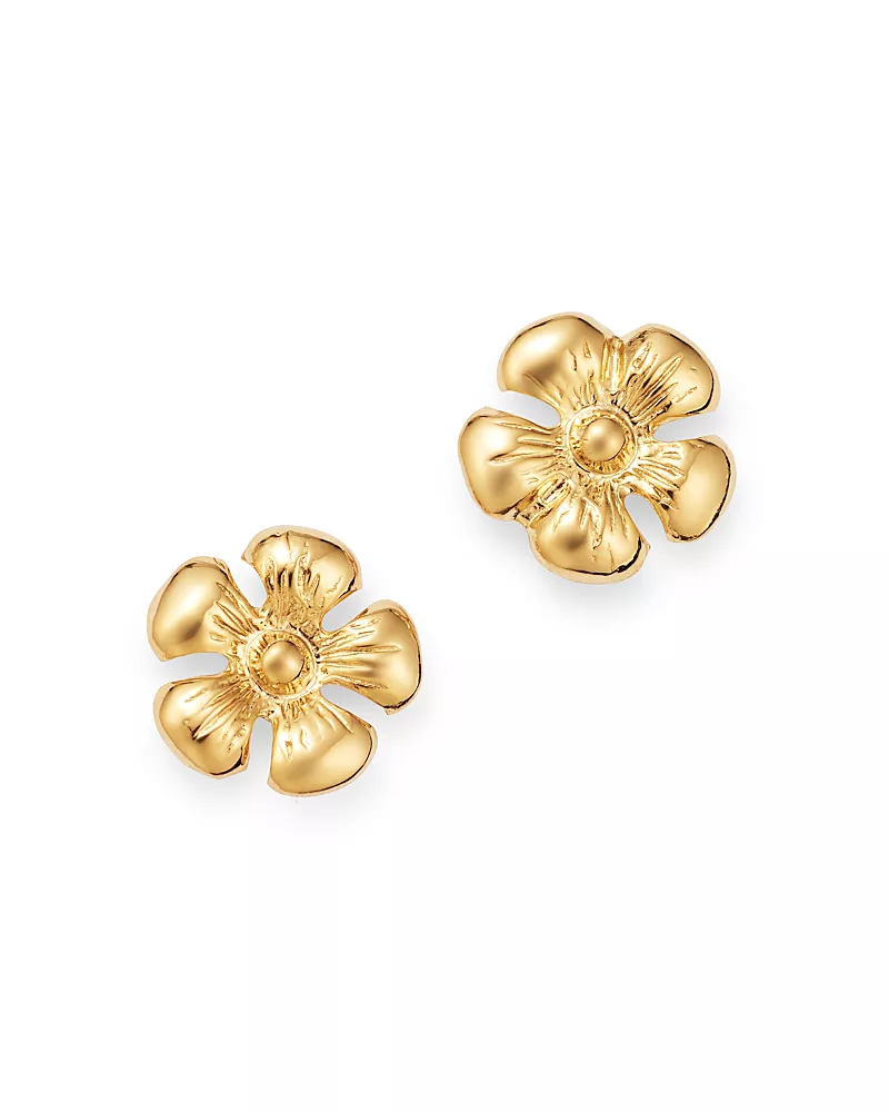 Moon & Meadow Daisy Stud Earrings in 14K Yellow Gold