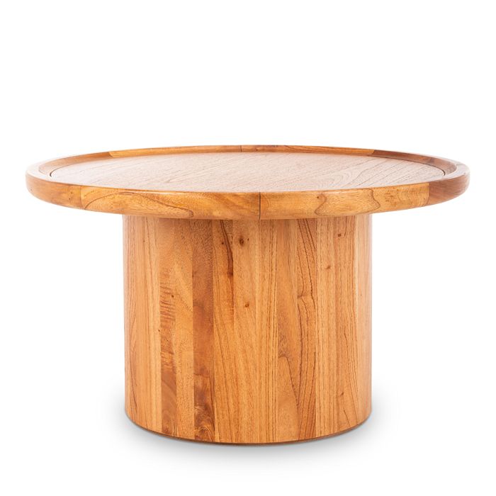 Shop Safavieh Devin Round Pedestal Coffee Table In Natural Brown