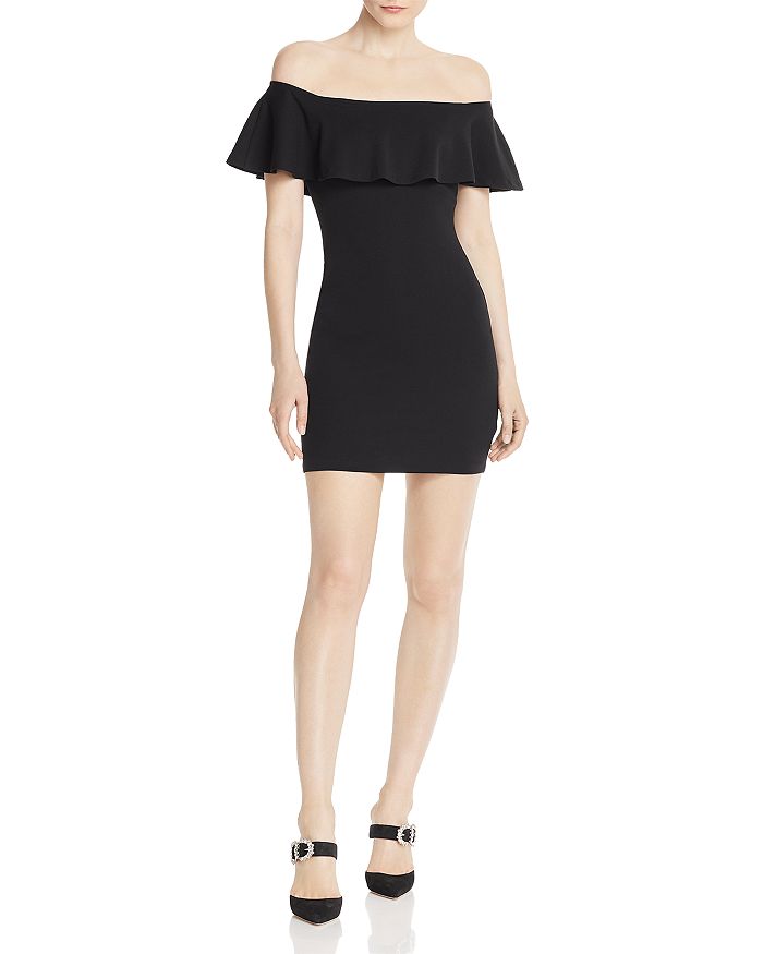 Aqua Off-the-shoulder Body-con Dress - 100% Exclusive In Black