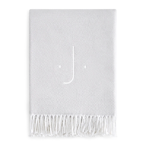 Matouk Monogrammed Pezzo Throw In Silver J