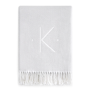 Matouk Monogrammed Pezzo Throw In Silver K