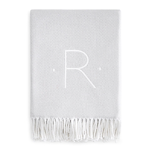 Matouk Monogrammed Pezzo Throw In Silver R