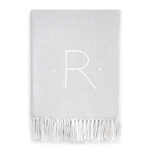 Matouk Monogrammed Pezzo Throw In Silver R