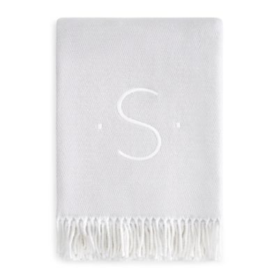 Matouk Monogrammed Pezzo Throw In Silver S