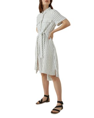 KAREN MILLEN High/Low Striped Shirt Dress | Bloomingdale's