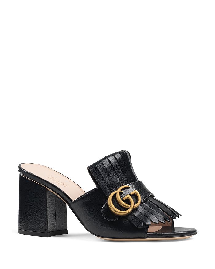Gucci Women&#39;s Marmont Mid Heel Slide Sandals | Bloomingdale&#39;s