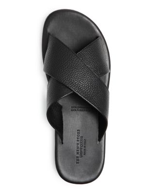 mens black leather sandals