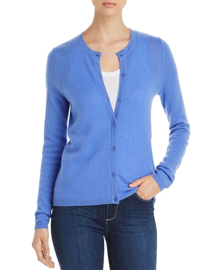 C By Bloomingdale's Crewneck Cashmere Cardigan - 100% Exclusive In Cornflower