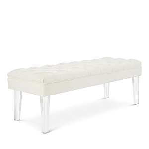 Shop Modway Valet Velvet Bench In White