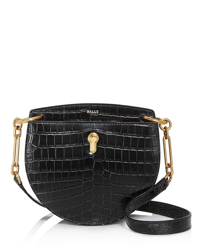BALLY CECYLE SMALL CROC-EMBOSSED LEATHER CROSSBODY,6225207