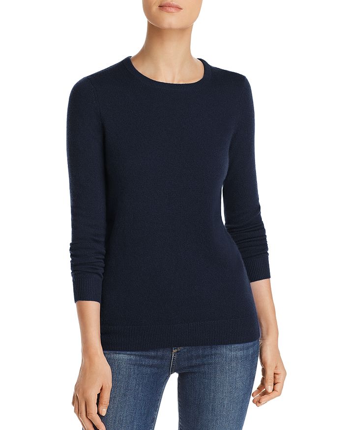 Shop C By Bloomingdale's Crewneck Cashmere Sweater - 100% Exclusive In Navy