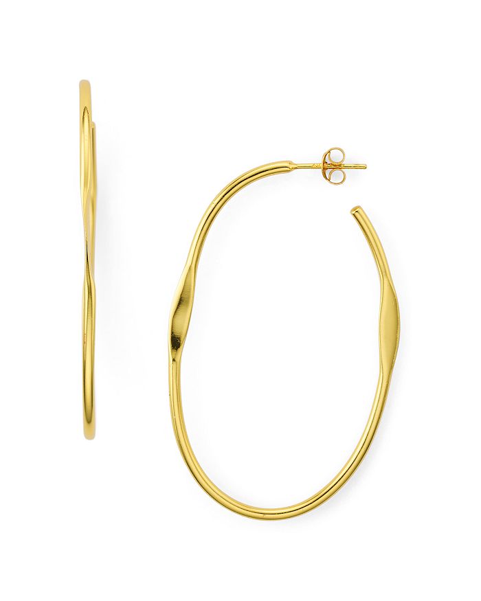 Argento Vivo Oval Hoop Earrings In 18k Gold-plated Sterling Silver