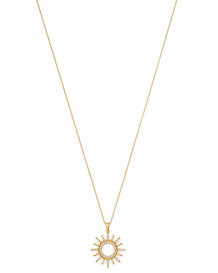 Shop Bloomingdale's Diamond Sun Pendant Necklace In 14k Yellow Gold, 0.75 Ct. T.w. - 100% Exclusive In White/gold