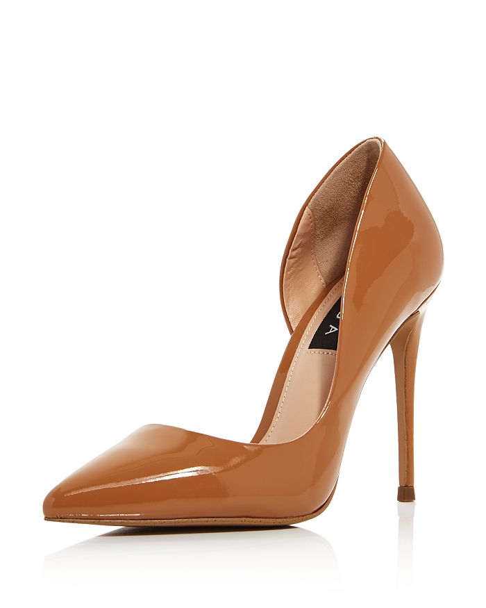 Aqua Women's Dion Half D'orsay High-heel Pumps - 100% Exclusive In Camel Patent Leather