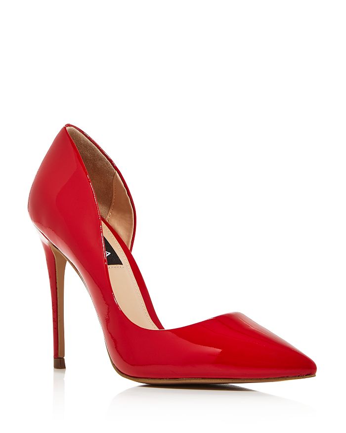 Aqua Women's Dion Half D'orsay High-heel Pumps - 100% Exclusive In Red Patent Leather