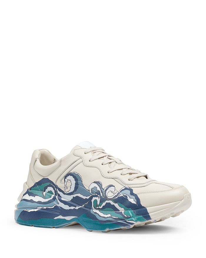 Gucci Men s Rhyton Leather Wave Sneakers Bloomingdale s