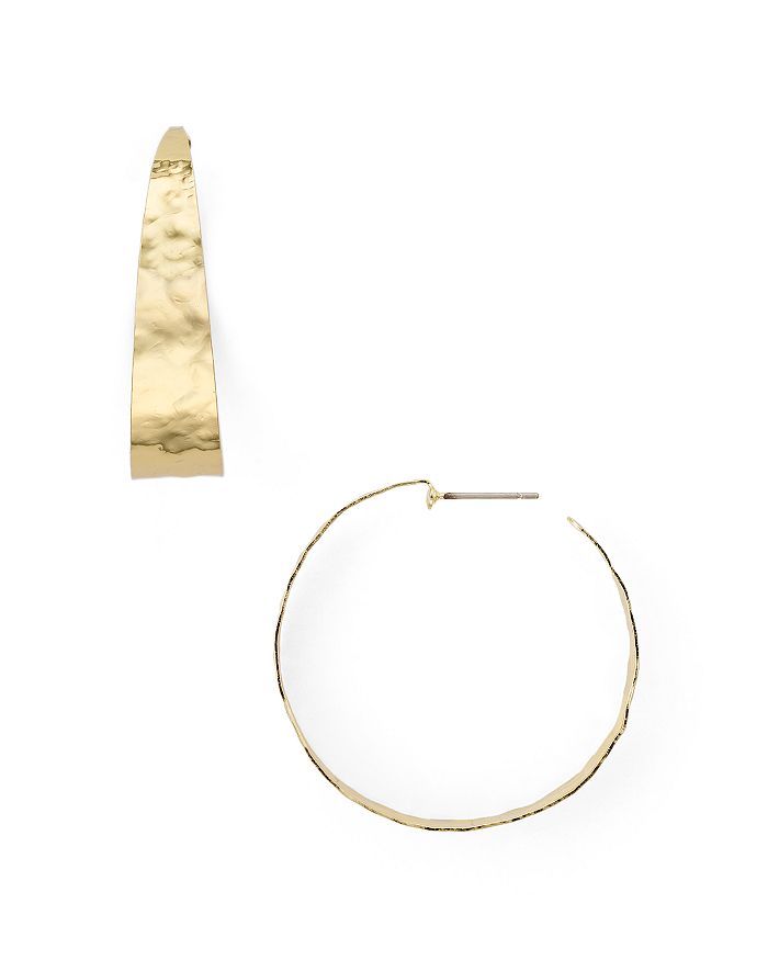 Aqua Hammered Tapered Hoop Earrings - 100% Exclusive In Gold