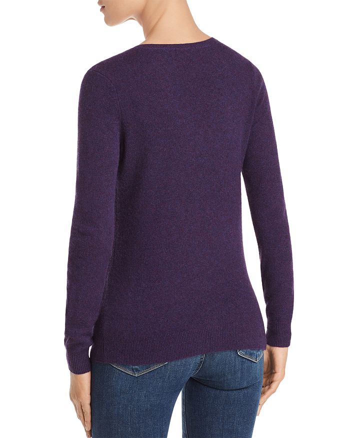 Shop C By Bloomingdale's V-neck Cashmere Sweater - 100% Exclusive In Marled Plum