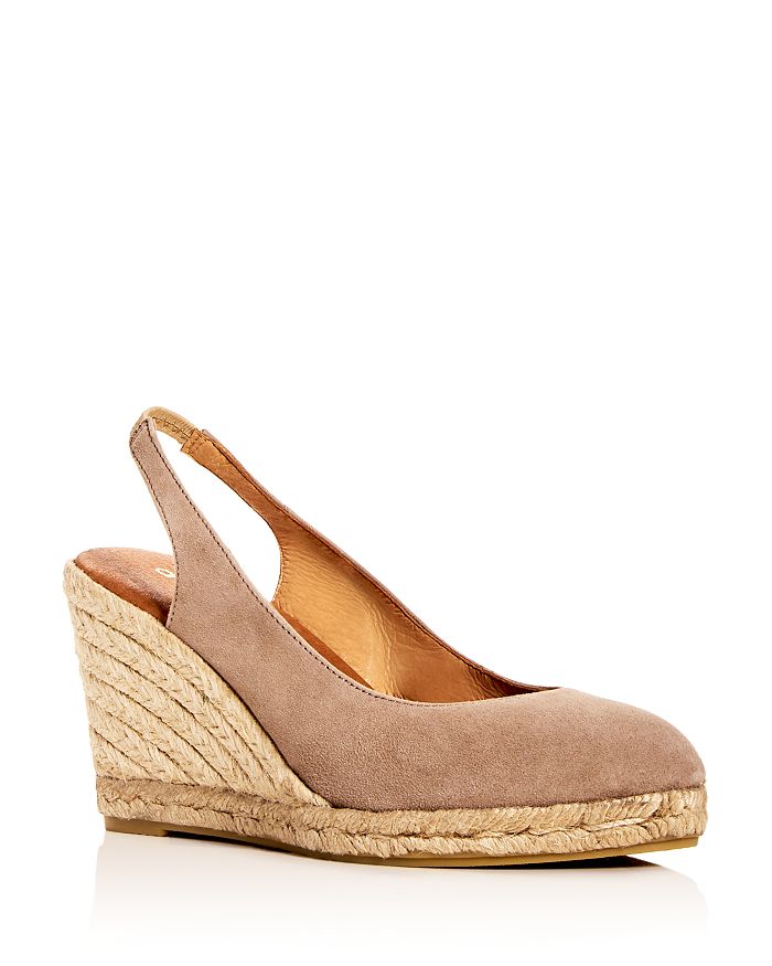 Andre Assous Women's Raisa Slingback Espadrille Wedge Sandals In Taupe Suede
