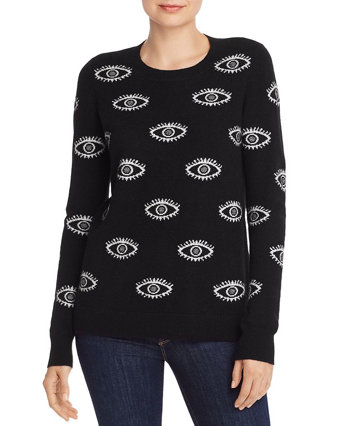 AQUA Evil Eye Cashmere Sweater 100 Exclusive Bloomingdale s