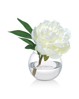 Diane James Home - Peony Faux Floral Arrangement in Glass Vase