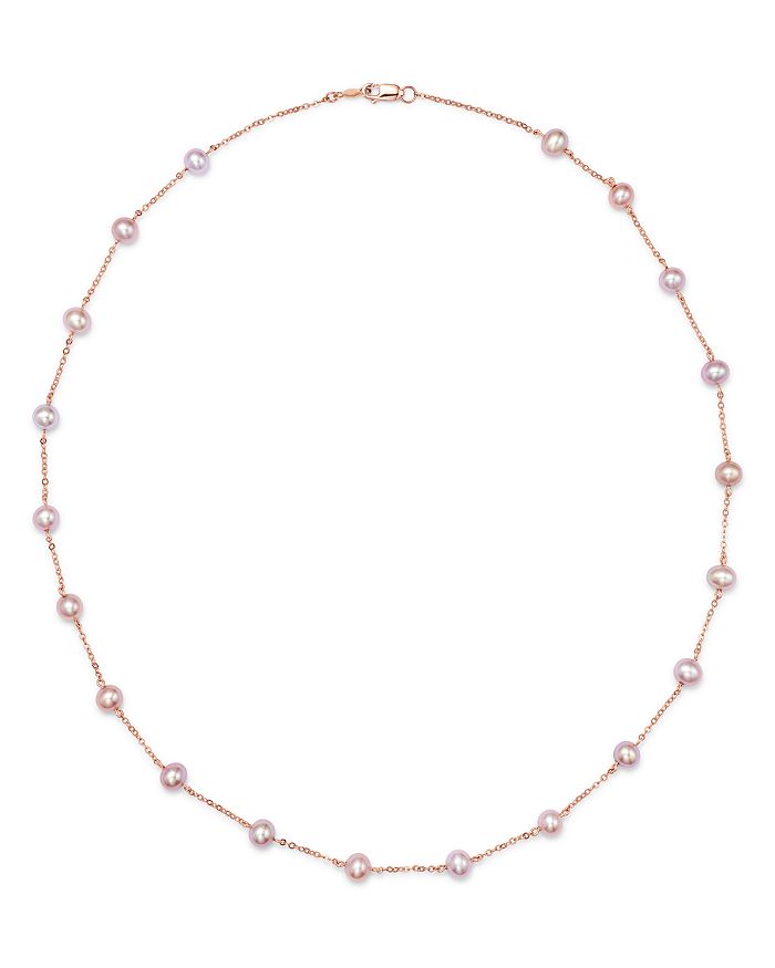 Bloomingdale's Pink Cultured Freshwater Pearl Choker Necklace In 14k Rose Gold, 18 - 100% Exclusive In Pink/rose Gold
