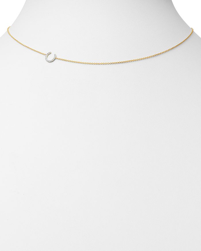 Shop Zoe Lev 14k Yellow Gold Diamond Asymmetric Initial Necklace, 18 In C/gold